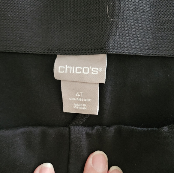 Chico's Women's Elastic Waist Juliet So Slimming Ankle Size 4T Black Dress Pant - Picture 2 of 5
